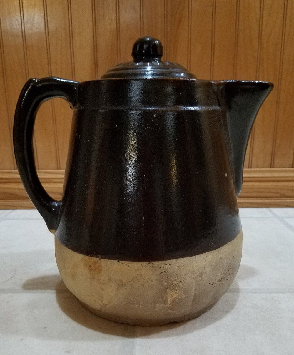 Antique Aluminum Clay Kaolin Coffee Pot Farmhouse Decor